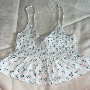 white floral crop top